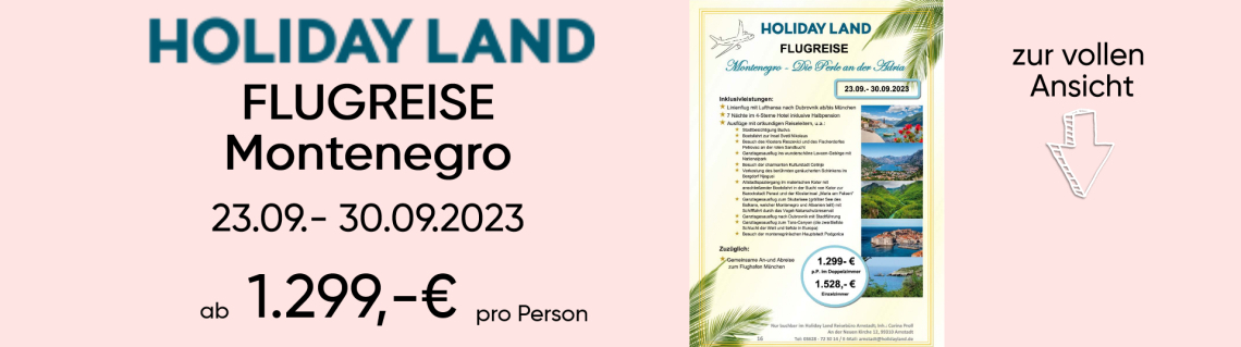 Flugreise montenegro 2023